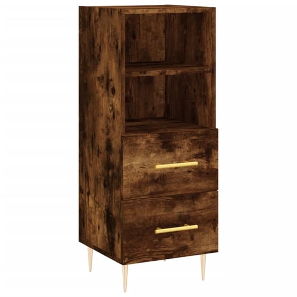 vidaXL Highboard røkt eik 34,5x34x180 cm konstruert tre