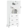 Miniatyrbillede 3 af 11: vidaXL højskab 69,5x34x180 cm konstrueret træ hvid