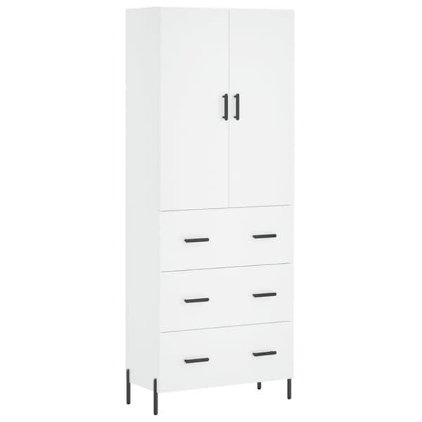 vidaXL højskab 69,5x34x180 cm konstrueret træ hvid