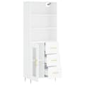 Miniatyrbilde 4 av 11: vidaXL Highboard hvit 69,5x34x180 cm konstruert tre