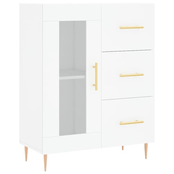 vidaXL Highboard hvit 69,5x34x180 cm konstruert tre