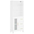 Miniatyrbilde 1 av 11: vidaXL Highboard hvit 69,5x34x180 cm konstruert tre