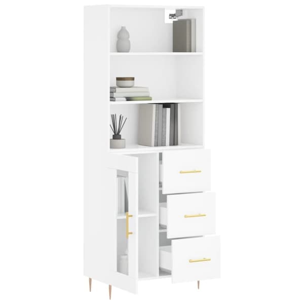 vidaXL højskab 69,5x34x180 cm konstrueret træ hvid