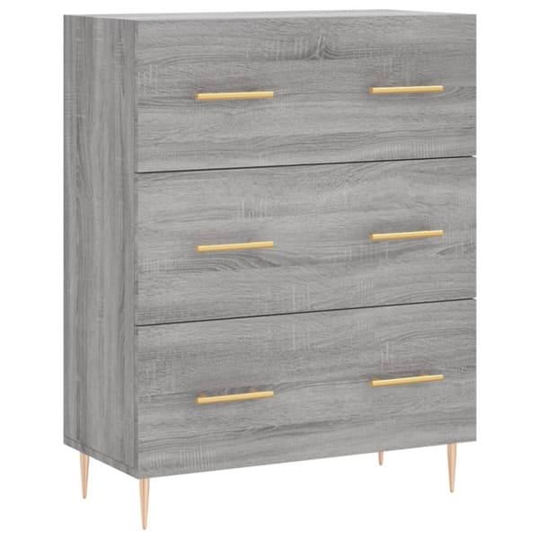 vidaXL Highboard grå sonoma 69,5x34x180 cm konstruert tre