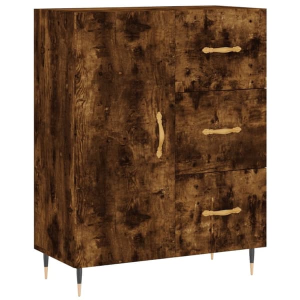 vidaXL Högskåp rökfärgad ek 69,5x34x180 cm konstruerat trä