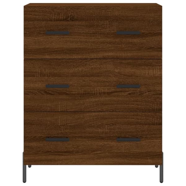 vidaXL Highboard brun eik 69,5x34x180 cm konstruert tre