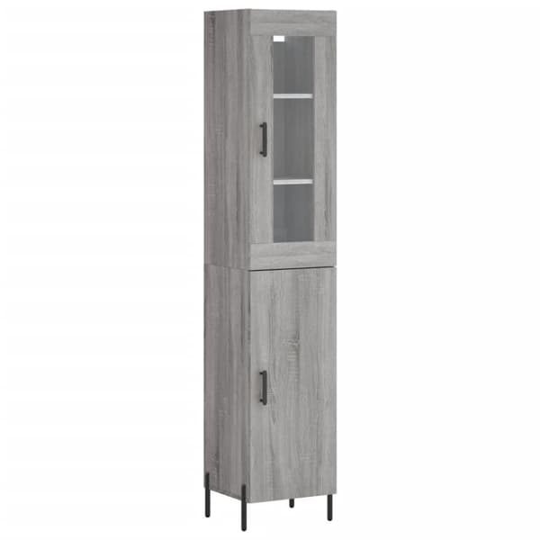 vidaXL Highboard grå sonoma 34,5x34x180 cm konstruert tre