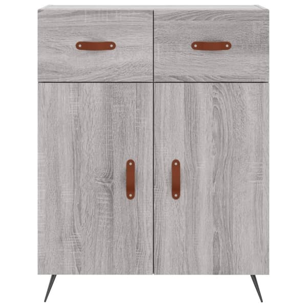 vidaXL højskab 69,5x34x180 cm konstrueret træ grå sonoma-eg