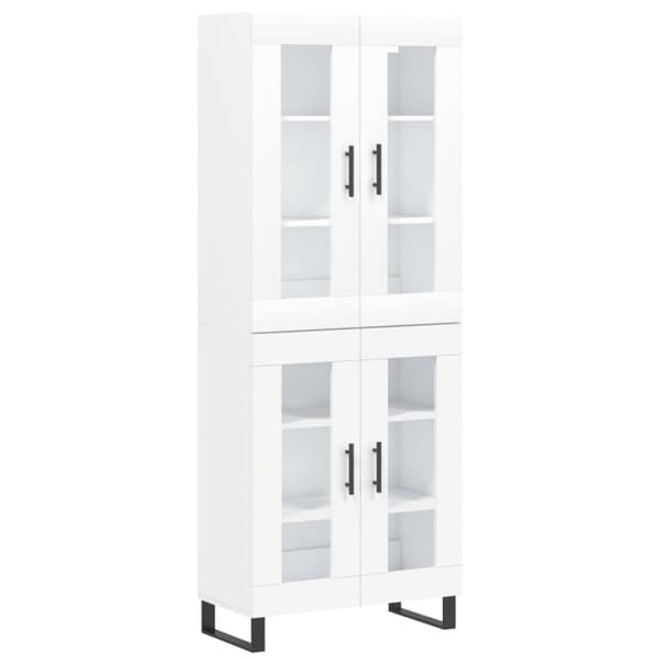 vidaXL Highboard hvit 69,5x34x180 cm konstruert tre