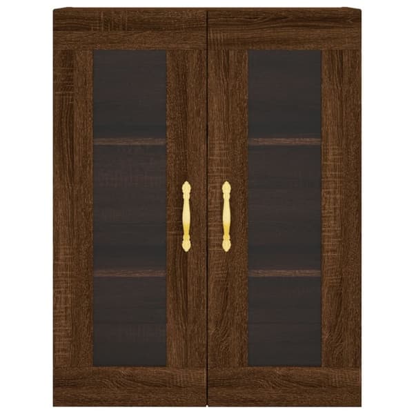 vidaXL Highboard brun eik 69,5x34x180 cm konstruert tre