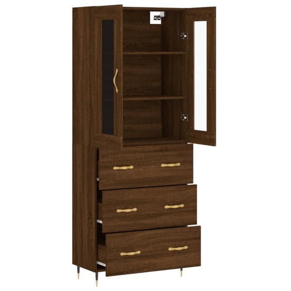 vidaXL Kaappi ruskea tammi 69,5x34x180 cm tekninen puu