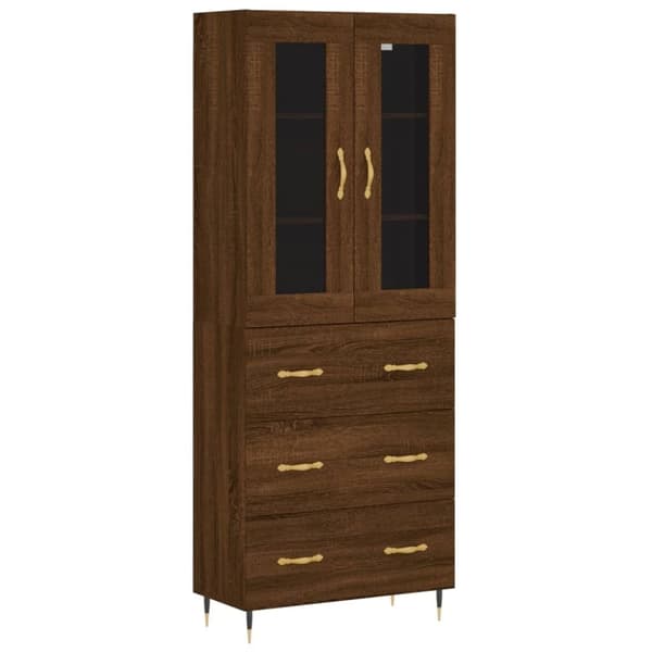 vidaXL Kaappi ruskea tammi 69,5x34x180 cm tekninen puu