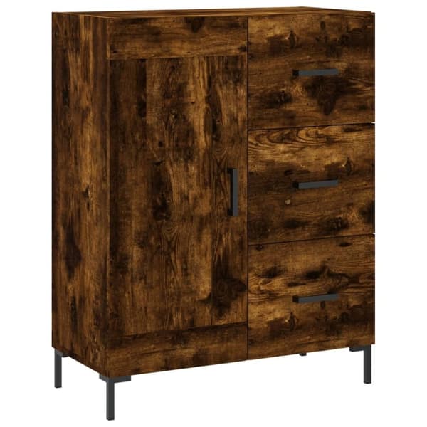 vidaXL højskab 69,5x34x180 cm konstrueret træ røget egetræsfarve