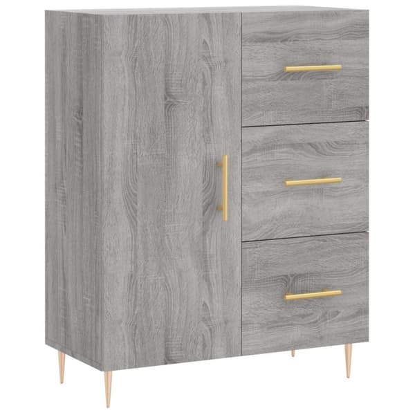 vidaXL højskab 69,5x34x180 cm konstrueret træ grå sonoma-eg