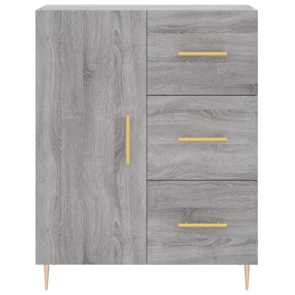 vidaXL højskab 69,5x34x180 cm konstrueret træ grå sonoma-eg