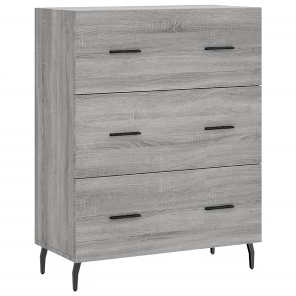 vidaXL højskab 69,5x34x180 cm konstrueret træ grå sonoma-eg