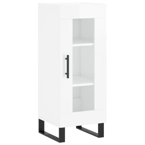 vidaXL Highboard høyglans hvit 34,5x34x180 cm konstruert tre