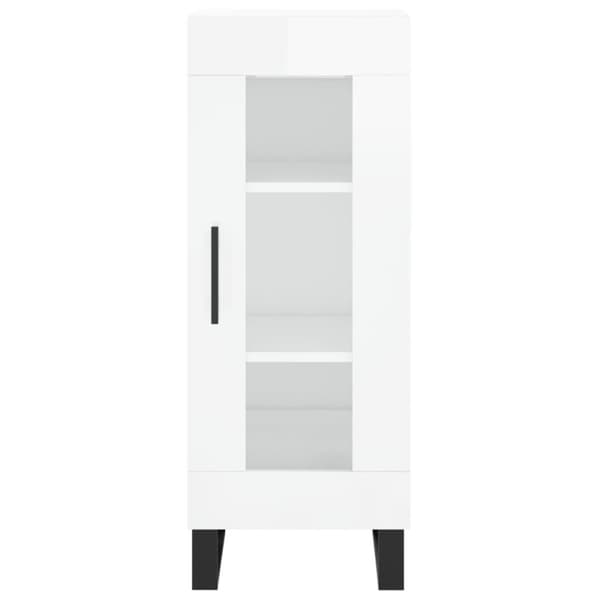 vidaXL Highboard høyglans hvit 34,5x34x180 cm konstruert tre
