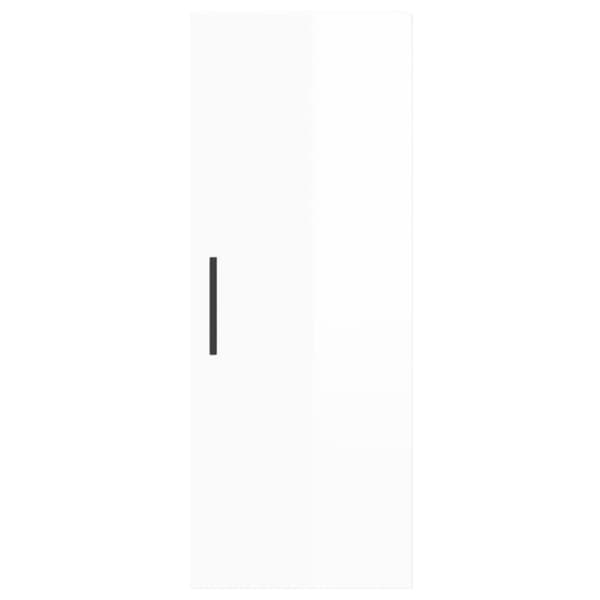 vidaXL Highboard høyglans hvit 34,5x34x180 cm konstruert tre