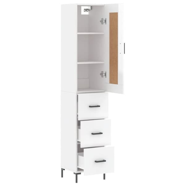 vidaXL skab 34,5x34x180 cm konstrueret træ hvid højglans