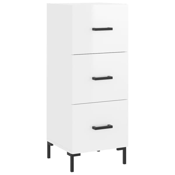 vidaXL skab 34,5x34x180 cm konstrueret træ hvid højglans