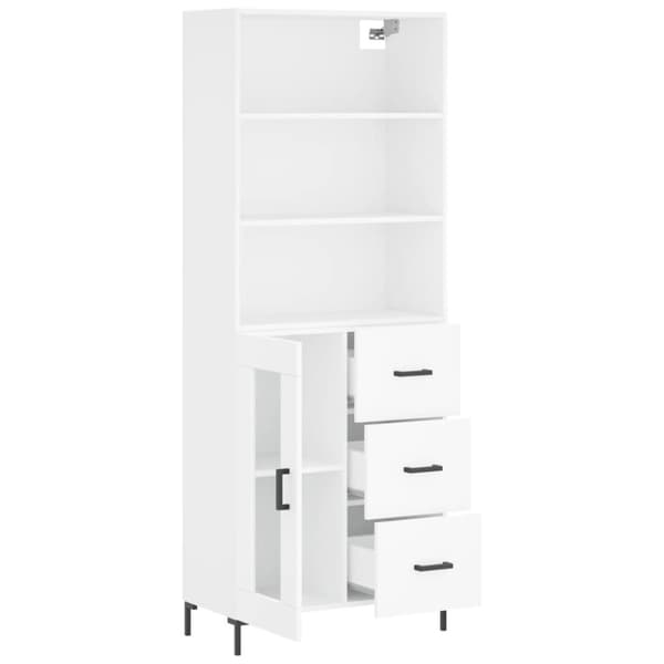 vidaXL Highboard hvit 69,5x34x180 cm konstruert tre