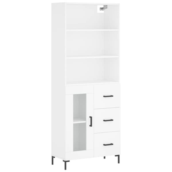 vidaXL højskab 69,5x34x180 cm konstrueret træ hvid