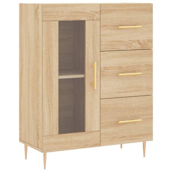 vidaXL Highboard sonoma eik 69,5x34x180 cm konstruert tre