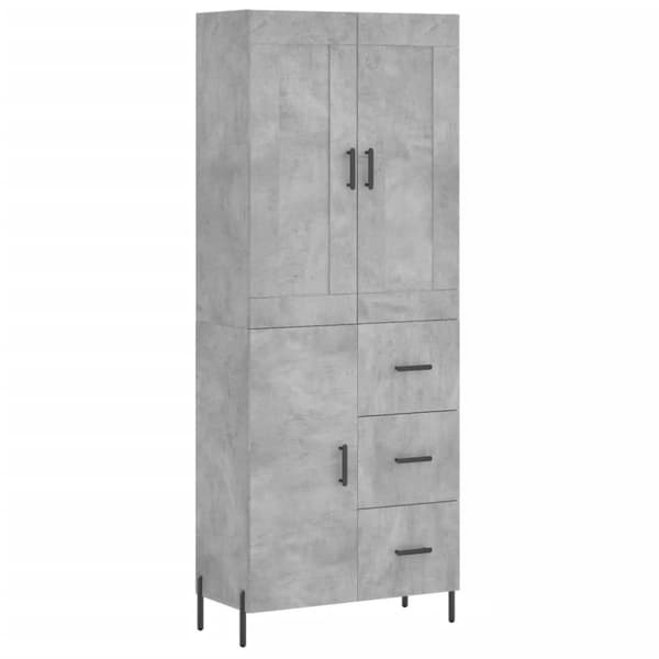 vidaXL højskab 69,5x34x180 cm konstrueret træ betongrå