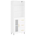 Miniatyrbilde 1 av 11: vidaXL Highboard hvit 69,5x34x180 cm konstruert tre