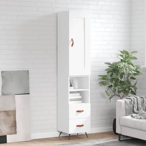 vidaXL skab 34,5x34x180 cm konstrueret træ hvid
