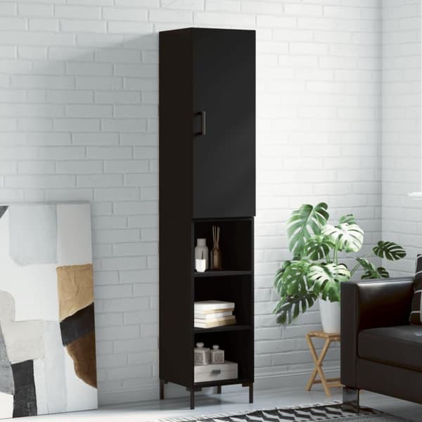 vidaXL skab 34,5x34x180 cm konstrueret træ sort