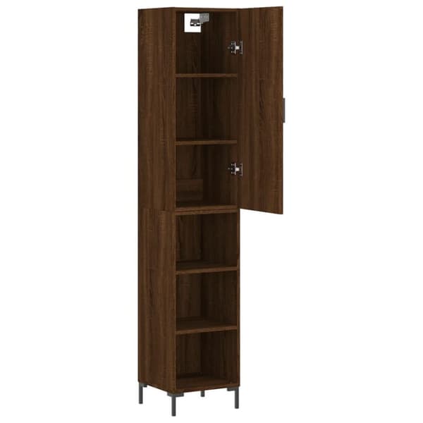 vidaXL skab 34,5x34x180 cm konstrueret træ brun egetræsfarve