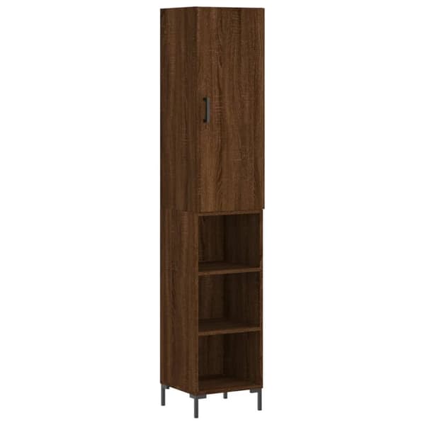 vidaXL skab 34,5x34x180 cm konstrueret træ brun egetræsfarve