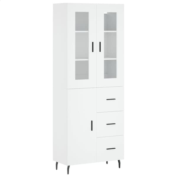 vidaXL højskab 69,5x34x180 cm konstrueret træ hvid