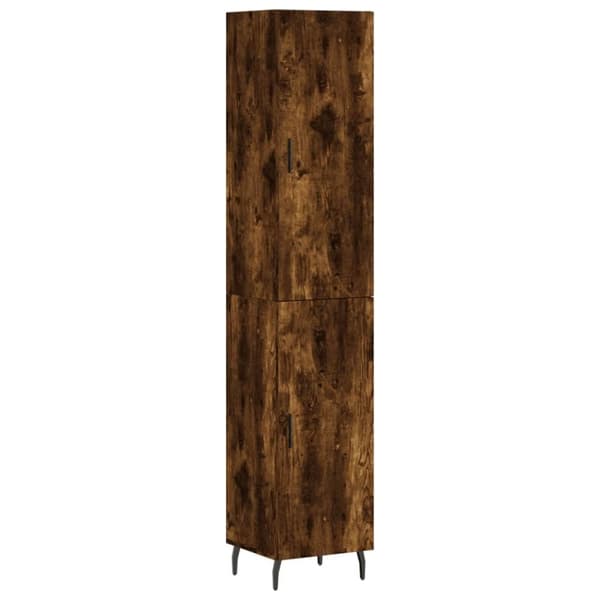 vidaXL Highboard røkt eik 34,5x34x180 cm konstruert tre