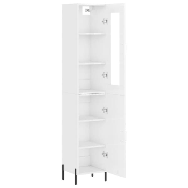 vidaXL skab 34,5x34x180 cm konstrueret træ hvid højglans