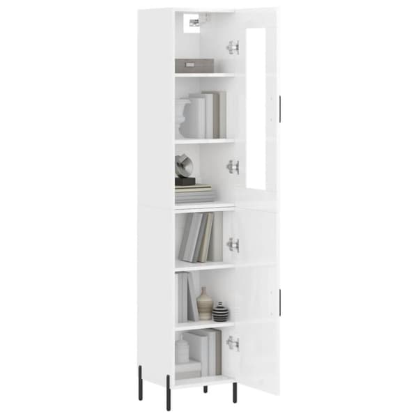 vidaXL skab 34,5x34x180 cm konstrueret træ hvid højglans