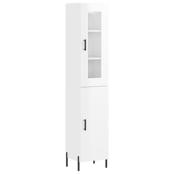 vidaXL skab 34,5x34x180 cm konstrueret træ hvid højglans