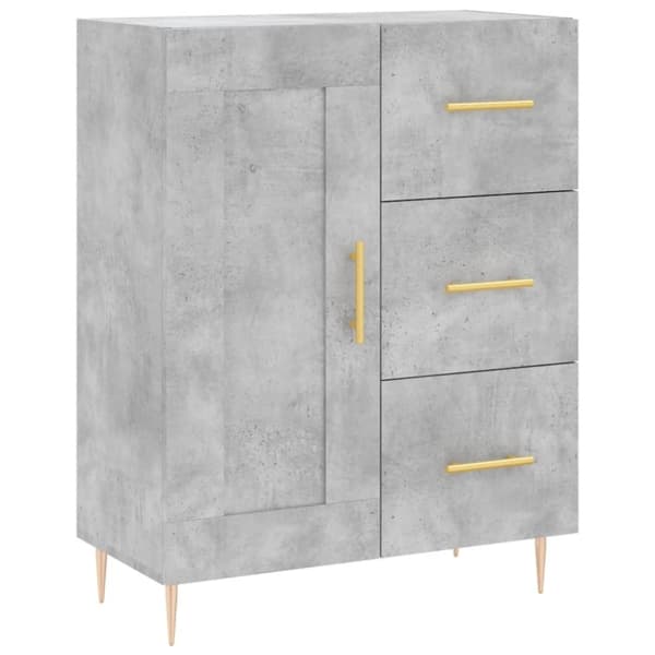 vidaXL Highboard betonggrå 69,5x34x180 cm konstruert tre