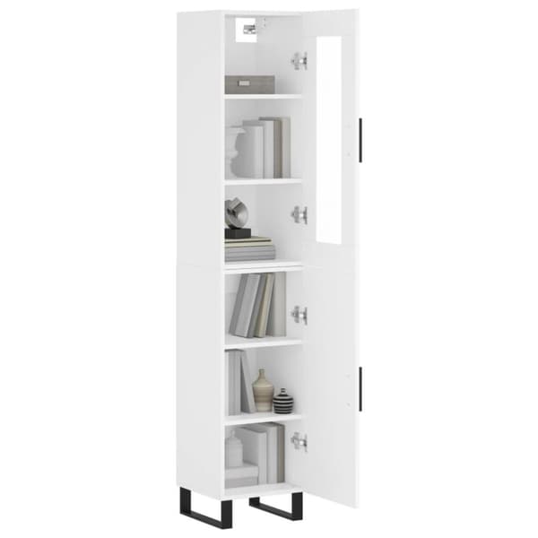 vidaXL Highboard hvit 34,5x34x180 cm konstruert tre