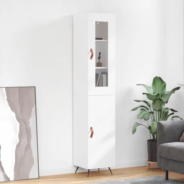 vidaXL skab 34,5x34x180 cm konstrueret træ hvid