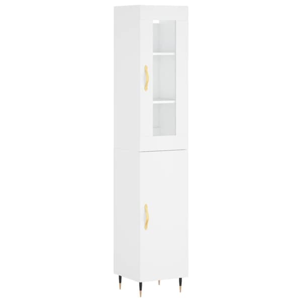 vidaXL Highboard hvit 34,5x34x180 cm konstruert tre