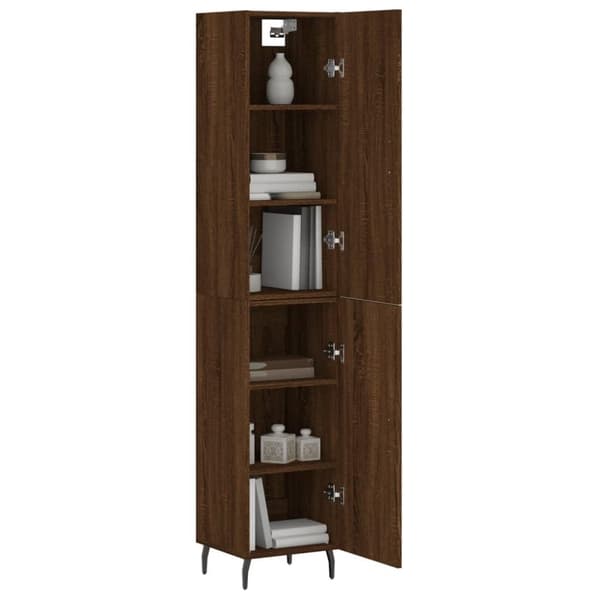 vidaXL skab 34,5x34x180 cm konstrueret træ brun egetræsfarve