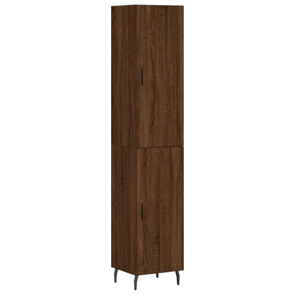 vidaXL skab 34,5x34x180 cm konstrueret træ brun egetræsfarve
