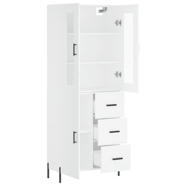 vidaXL højskab 69,5x34x180 cm konstrueret træ hvid