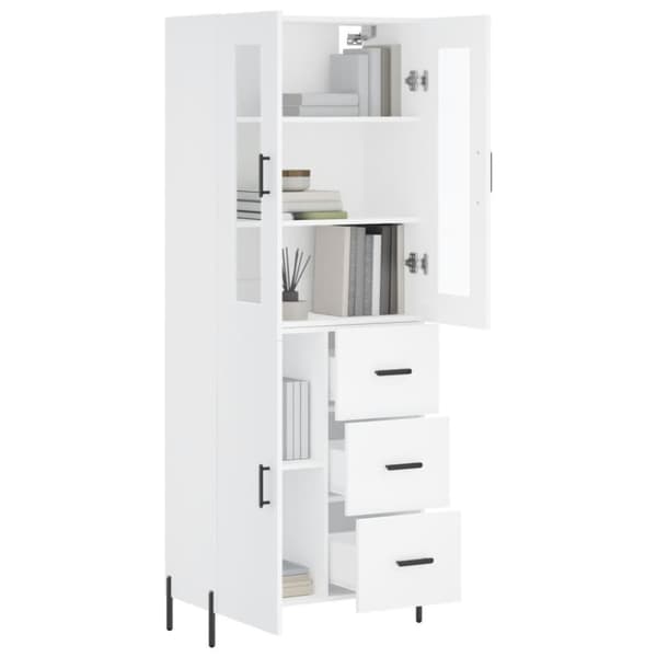 vidaXL højskab 69,5x34x180 cm konstrueret træ hvid