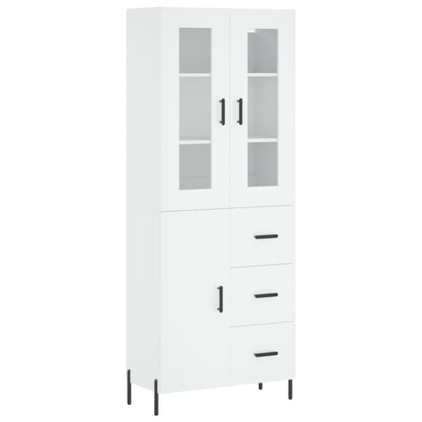 vidaXL højskab 69,5x34x180 cm konstrueret træ hvid