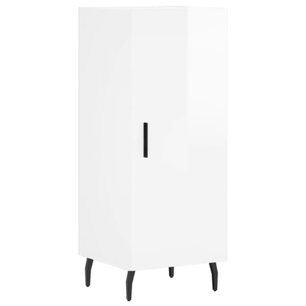 vidaXL Highboard høyglans hvit 34,5x34x180 cm konstruert tre