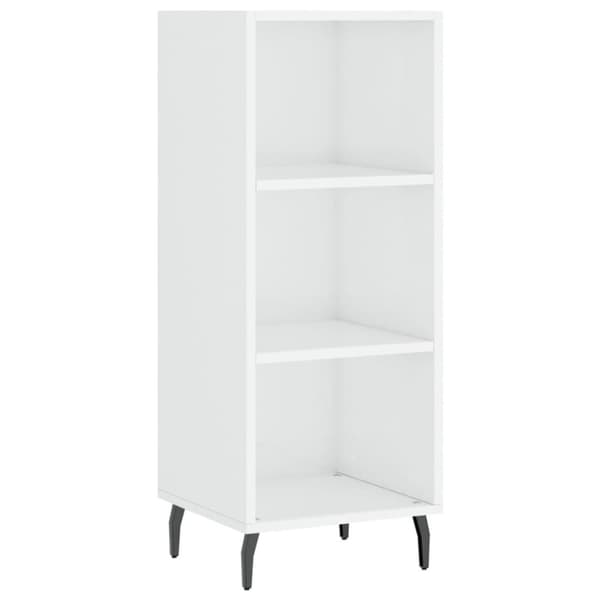 vidaXL Highboard høyglans hvit 34,5x34x180 cm konstruert tre